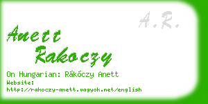anett rakoczy business card